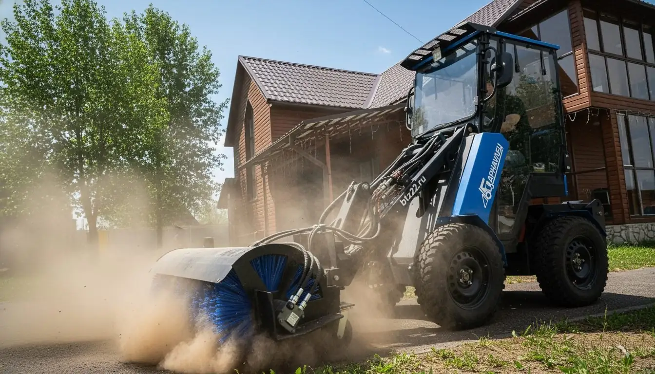 Барнаулец чистит территорию